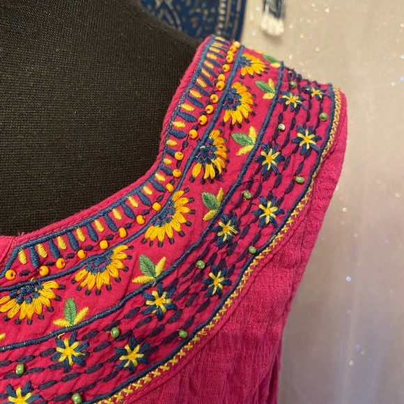 Medium Anthropologie Sunflower Boho Tank Top - Picture 5 of 7